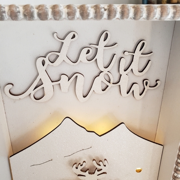 Light Up Let it Snow Sign with Snow Drifts and Reindeer - Picture 3 of 6